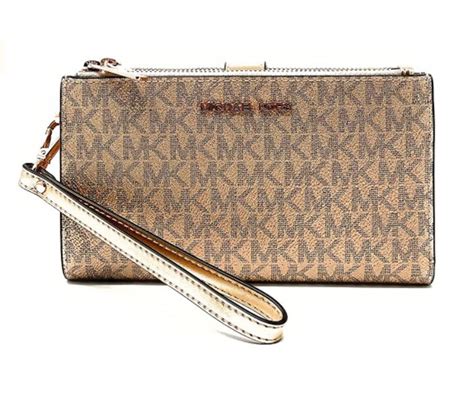 michael michael kors boxed metallic signature double zip wristlet|michael kors wristlets on sale.